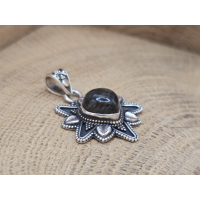 Echt zilveren labradoriet ketting hanger